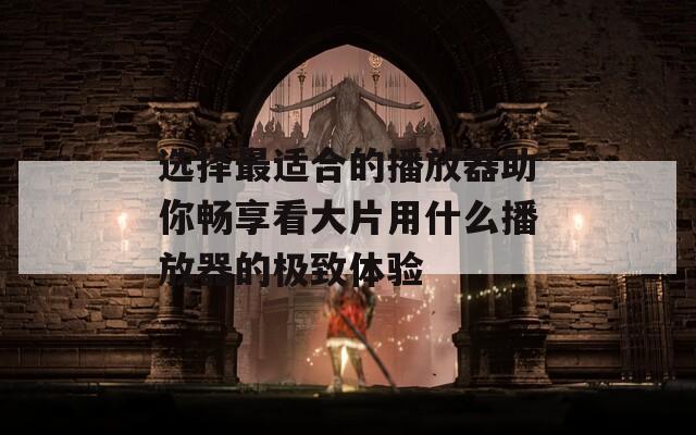 选择最适合的播放器助你畅享看大片用什么播放器的极致体验