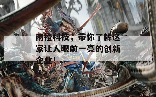 雨橙科技，带你了解这家让人眼前一亮的创新企业！