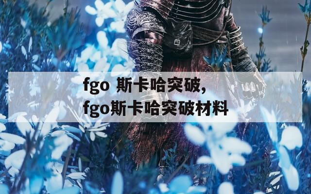 fgo 斯卡哈突破,fgo斯卡哈突破材料