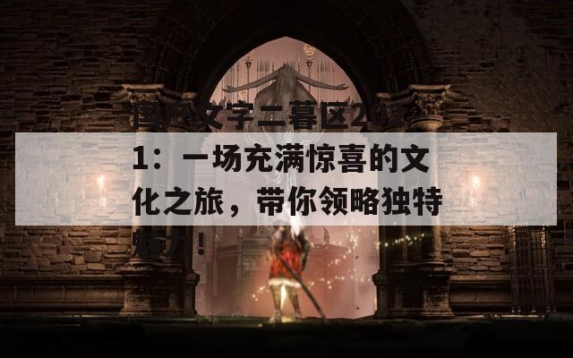 国产文字二暮区2021：一场充满惊喜的文化之旅，带你领略独特魅力！