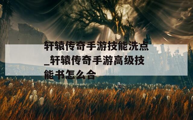 轩辕传奇手游技能洗点_轩辕传奇手游高级技能书怎么合