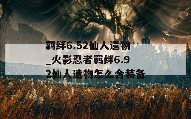 羁绊6.52仙人遗物_火影忍者羁绊6.92仙人遗物怎么合装备