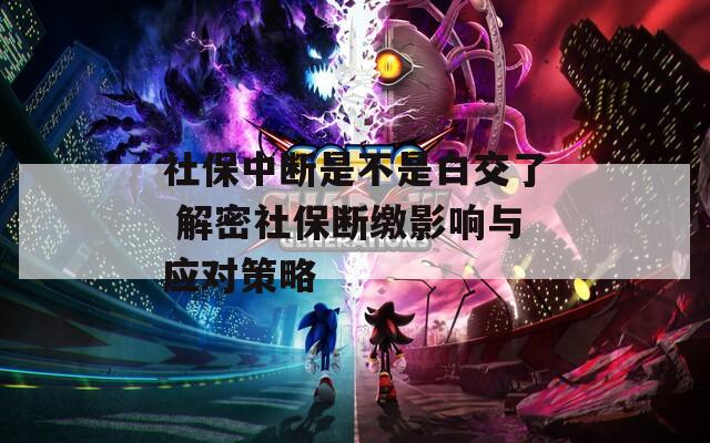 社保中断是不是白交了 解密社保断缴影响与应对策略