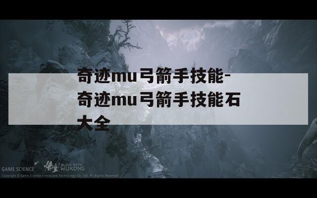 奇迹mu弓箭手技能-奇迹mu弓箭手技能石大全