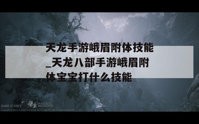 天龙手游峨眉附体技能_天龙八部手游峨眉附体宝宝打什么技能